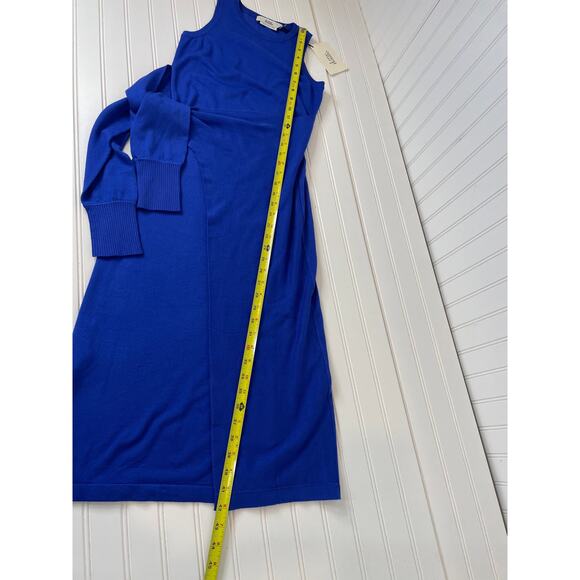 NWT Love, Bonito Aliyah Knit Column Wrap Midi Dress Sleeveless Cobalt Size 2 - Picture 5 of 8